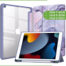 Чехол с прозрачной задней крышкой для iPad 10.2 (фиолетовый мрамор), прозр. акрил