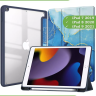 Чехол с прозрачной задней крышкой для iPad 10.2 (синий мрамор), прозр. акрил