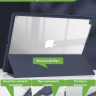 Чехол с прозрачной задней крышкой для iPad 10.2 (синий мрамор), прозр. акрил