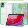 Чехол с прозрачной задней крышкой для Lenovo Xiaoxin Pad 2024, Lenovo Tab M11 (зеленый мрамор), прозр. акрил
