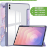 Чехол с прозрачной задней крышкой для Samsung Galaxy Tab S11 Ultra (фиолетовый мрамор), прозр. акрил