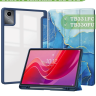 Чехол с прозрачной задней крышкой для Lenovo Xiaoxin Pad 2024, Lenovo Tab M11 (синий мрамор), прозр. акрил