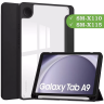 Чехол с прозрачной задней крышкой для Samsung Galaxy Tab A9 (черный), прозр. акрил