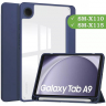 Чехол с прозрачной задней крышкой для Samsung Galaxy Tab A9 (темно-синий), прозр. акрил