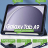 Чехол с прозрачной задней крышкой для Samsung Galaxy Tab A9 (темно-синий), прозр. акрил