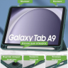 Чехол с прозрачной задней крышкой для Samsung Galaxy Tab A9 (темно-зеленый), прозр. акрил