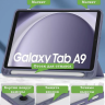 Чехол с прозрачной задней крышкой для Samsung Galaxy Tab A9 (фиолетовый), прозр. акрил