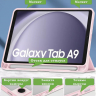 Чехол с прозрачной задней крышкой для Samsung Galaxy Tab A9 (розовый), прозр. акрил