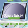Чехол с прозрачной задней крышкой для Samsung Galaxy Tab A9 (голубой), прозр. акрил