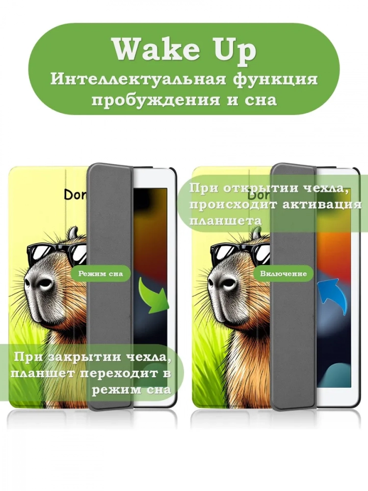 Чехол для iPad 5 2017 / iPad 6 2018, 9,7", Капибара Чехол для iPad 5 2017 / iPad 6 2018, 9,7", Капибара