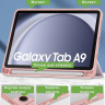 Чехол с прозрачной задней крышкой для Samsung Galaxy Tab A9 (розовый мрамор), прозр. акрил