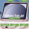 Чехол с прозрачной задней крышкой для Samsung Galaxy Tab A9 (розовый мрамор), прозр. акрил