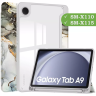 Чехол с прозрачной задней крышкой для Samsung Galaxy Tab A9 (серый мрамор), прозр. акрил