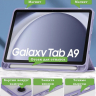 Чехол с прозрачной задней крышкой для Samsung Galaxy Tab A9 (фиолетовый мрамор), прозр. акрил